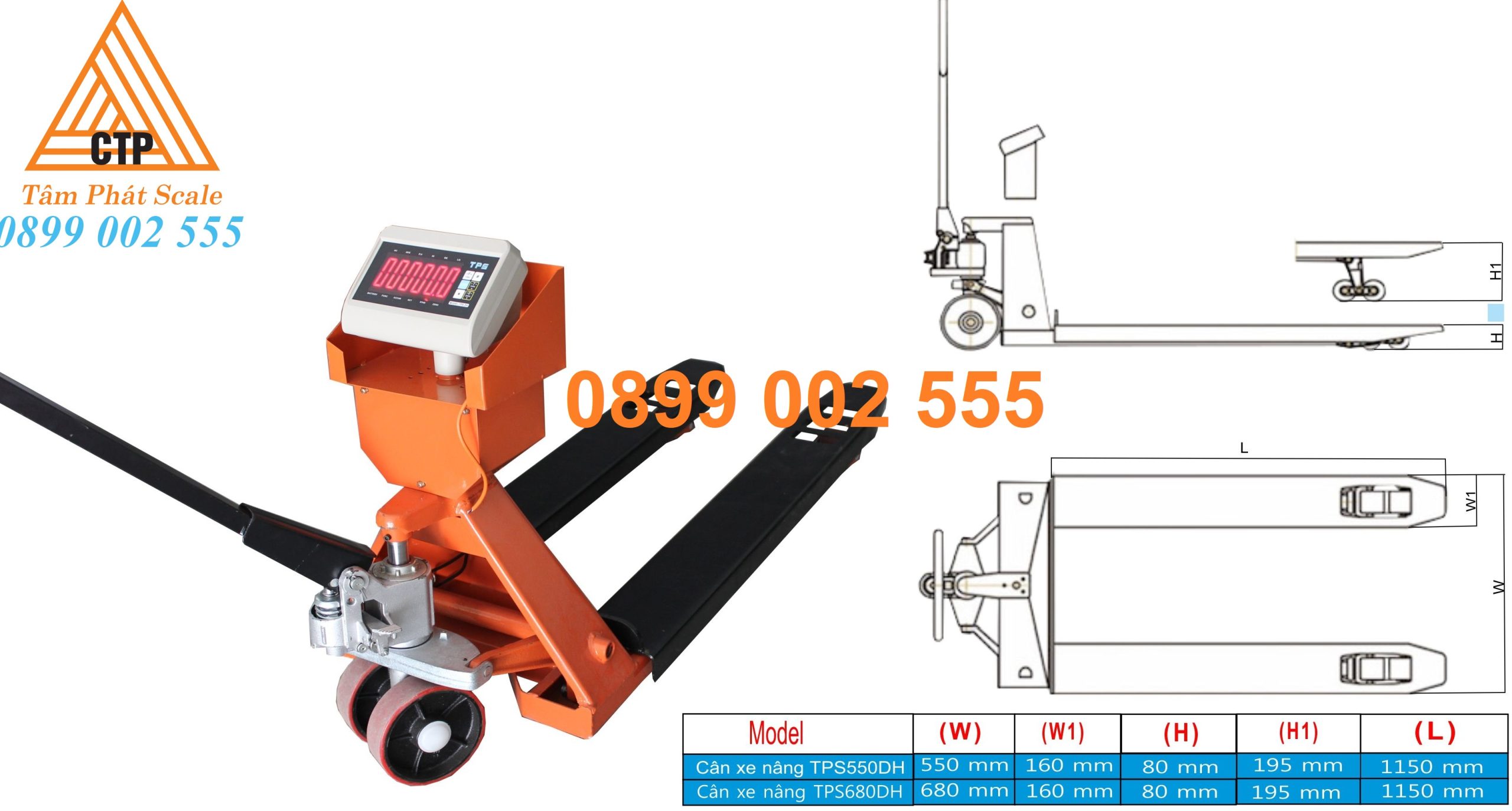 Kích thước xe nâng tay 